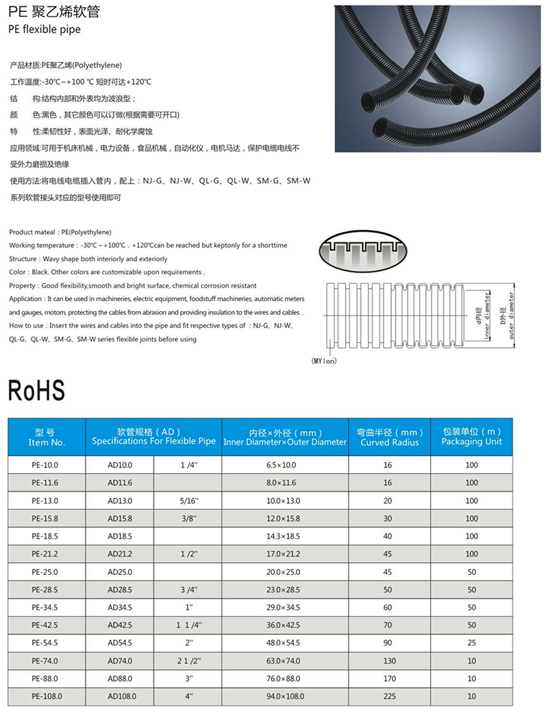 PE聚乙烯波紋軟管