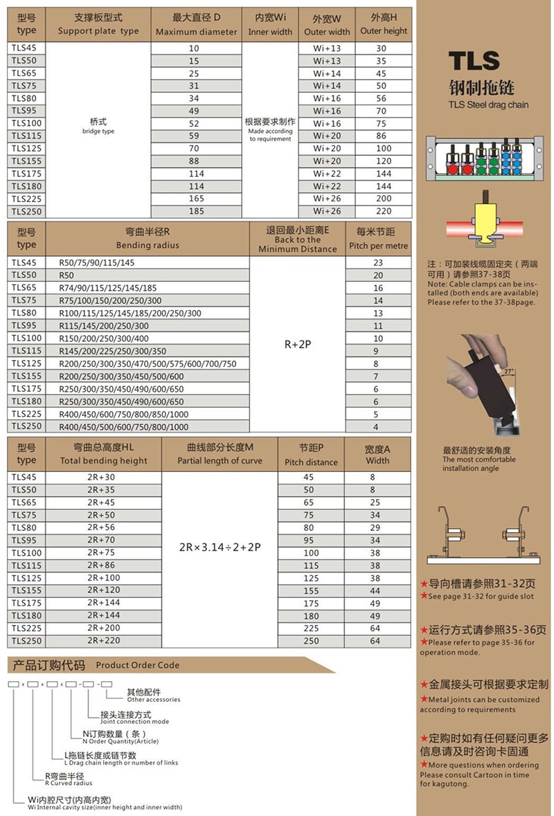 TLS隔條式系列鋼制拖鏈2